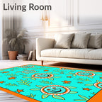 Whimsical Sea Turtle Aqua Marine Life Rug