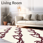 Crimson Jagged Organic Flow Rug
