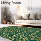 Vintage Emerald Floral Vine Rug