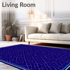 Deep Indigo Purple Geometric Lattice Rug