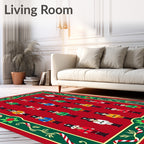 Festive Red Soldier Holiday Border Rug
