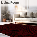 Dark Crimson Abyssal Swirl Rug