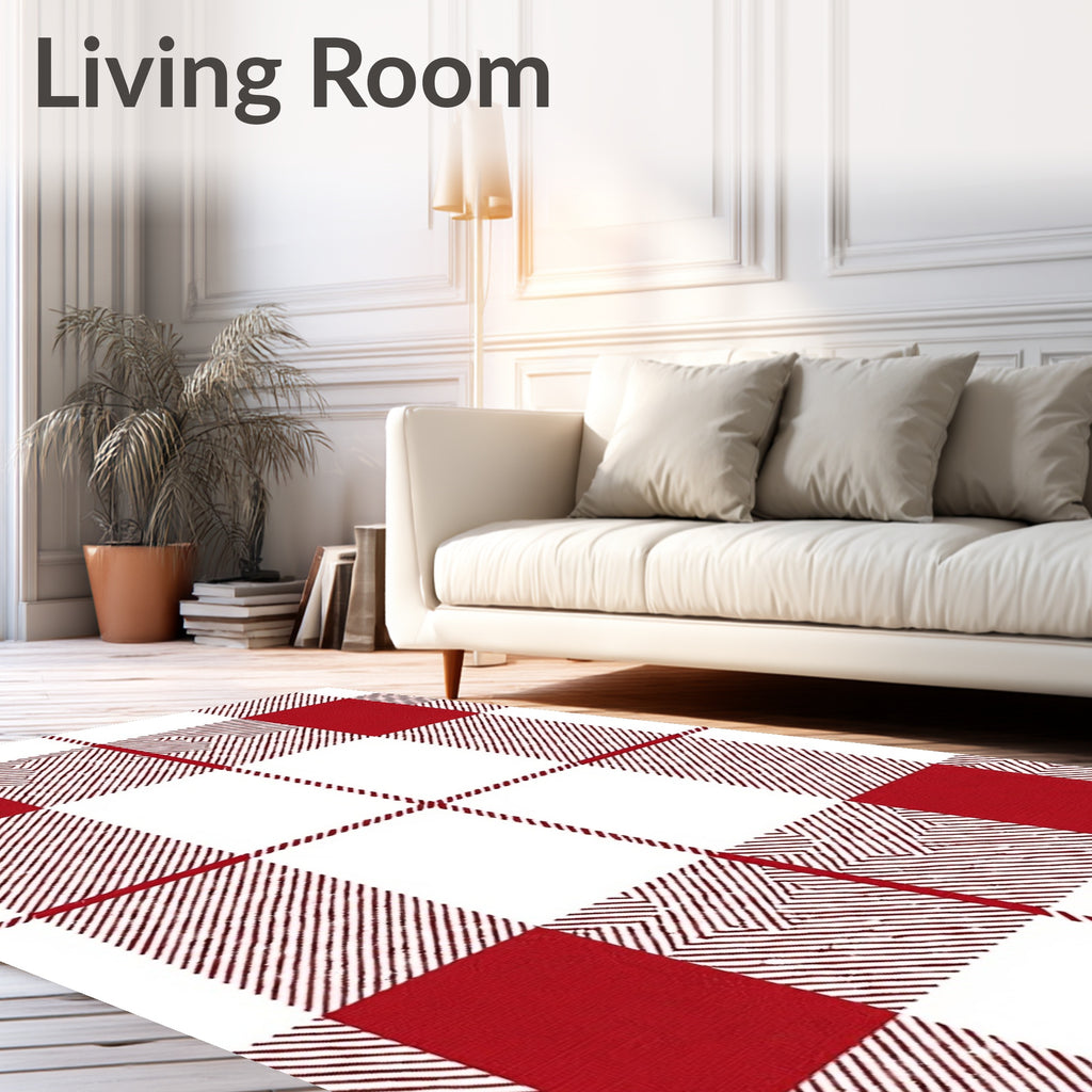 Crimson Buffalo Check Textural Rug