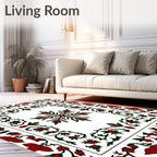 Crimson Botanical Garden Frame Rug