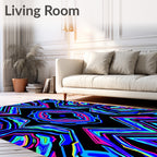 Vibrant Psychedelic Abstract Mandala Rug