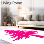 Vibrant Pink Christmas Tree with Ornaments Rug