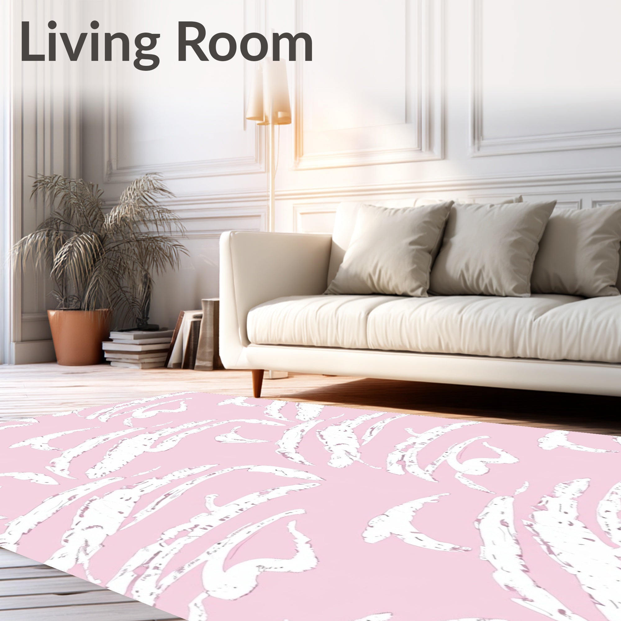 Pale Pink Brushstroke Abstract Rug