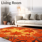 Autumn Maple Leaves Gradient Background Rug