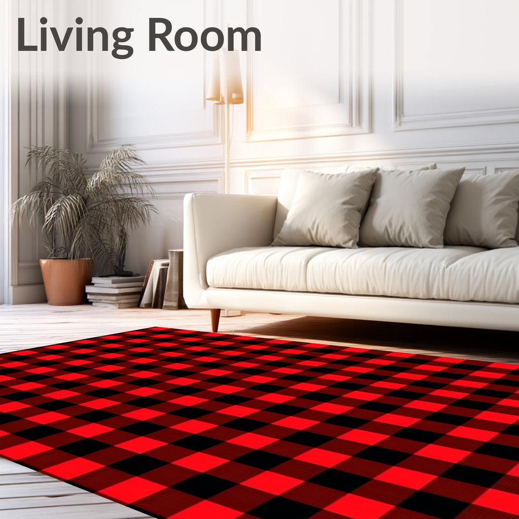 Classic Red Black Buffalo Check Rug