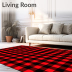 Classic Red Black Buffalo Check Rug