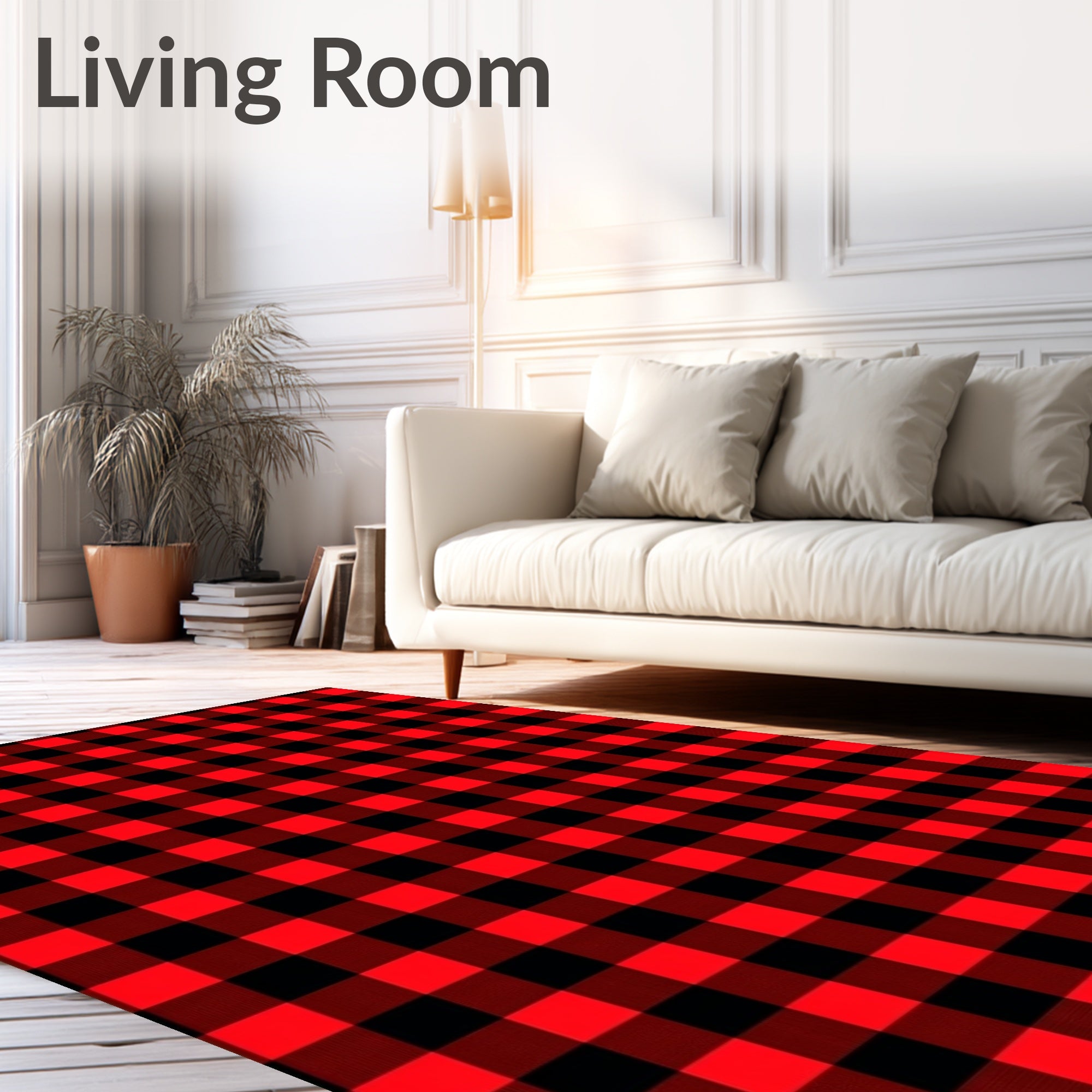 Classic Red Black Buffalo Check Rug