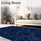 Navy Celestial Network Constellation Rug