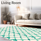 Seafoam Diamond Lattice Texture Rug