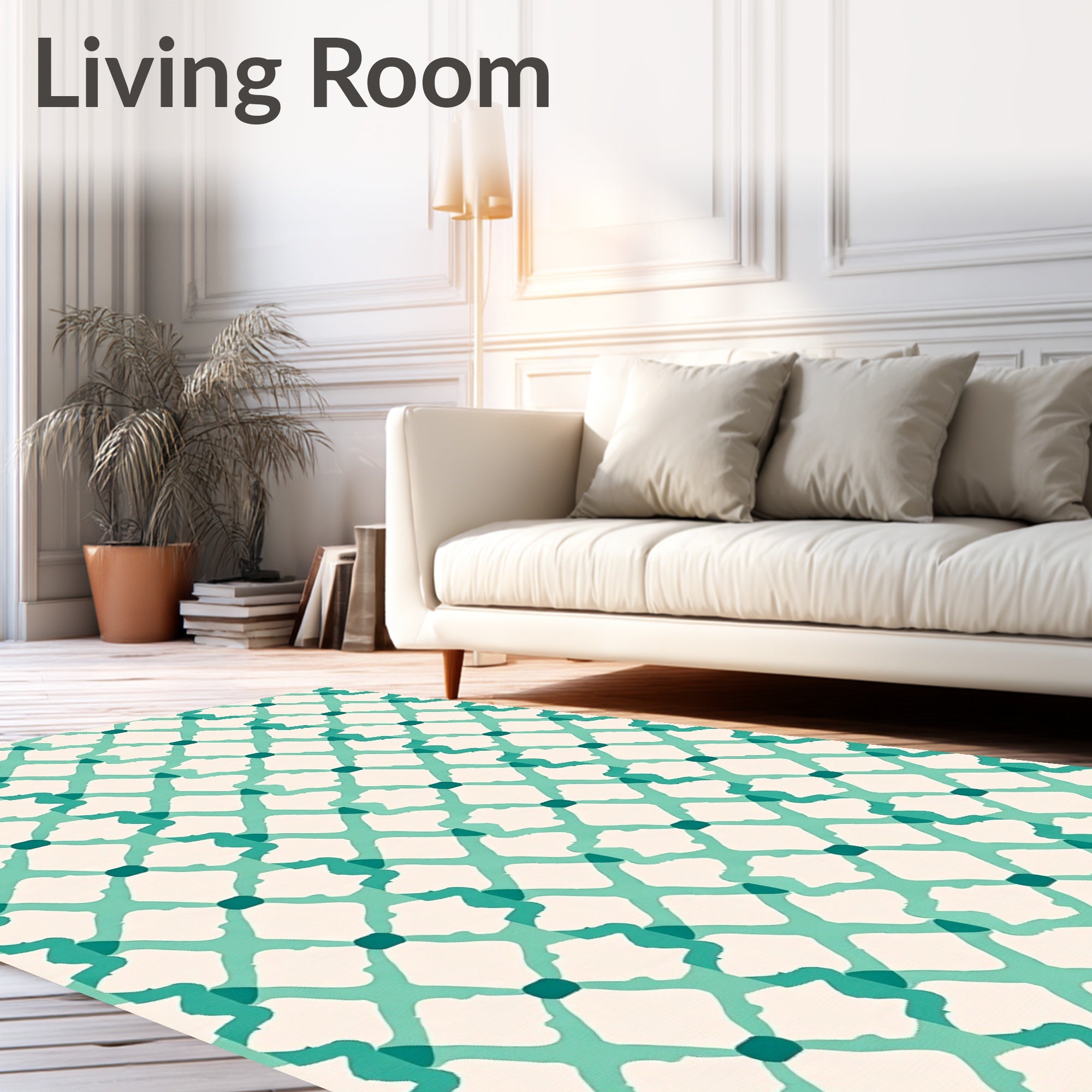 Seafoam Diamond Lattice Texture Rug