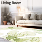 Soft Sage Floral Bloom Watercolor Rug