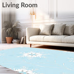 Light Blue Snowflake Branch Art Rug