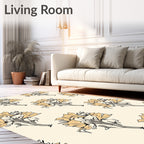 Sandy Budding Floral Scatter Rug