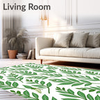 Verdant Green Foliage Branches Rug