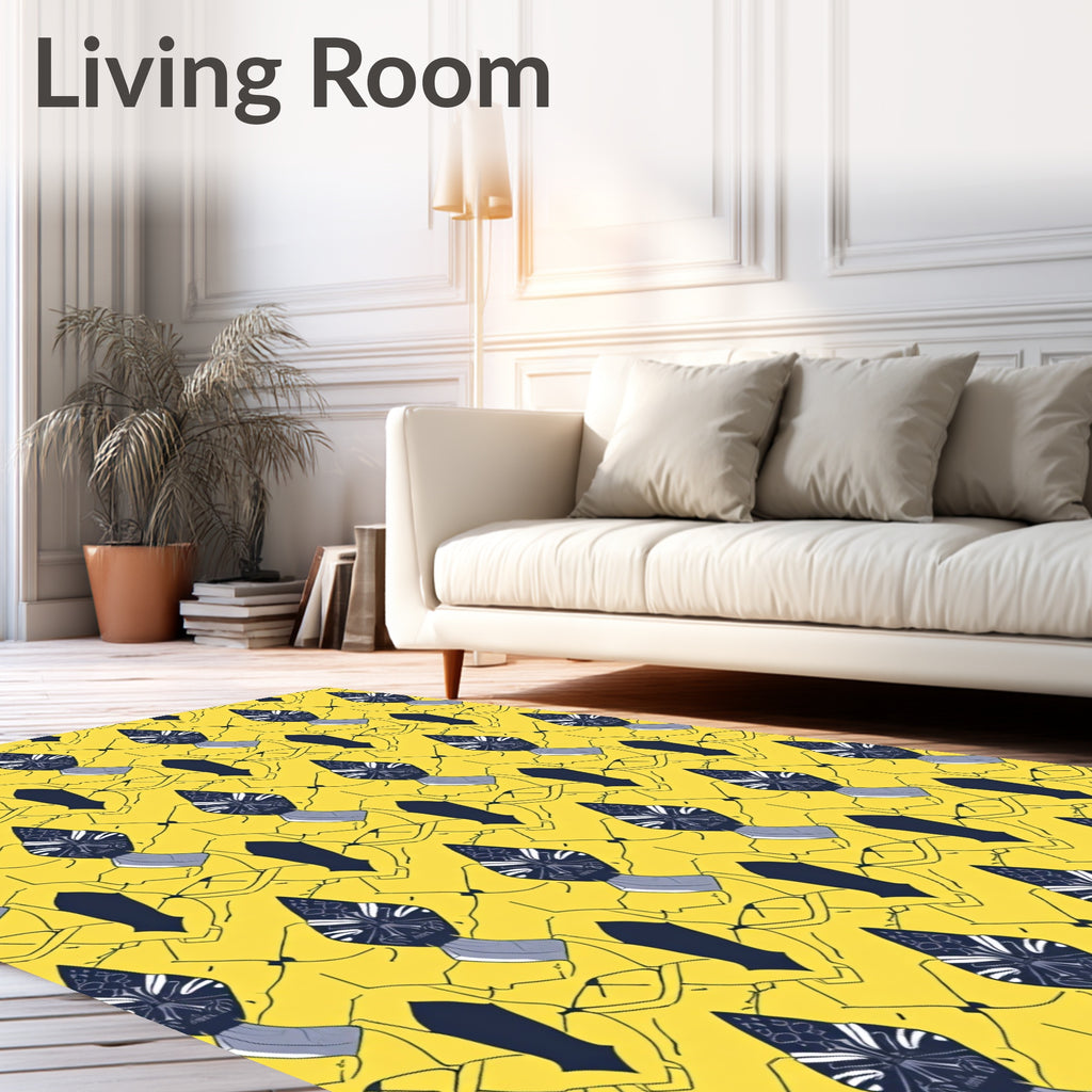 Yellow Shadowed Warrior Diamond Rug