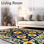 Vibrant Yellow Sunflower Garden Rug