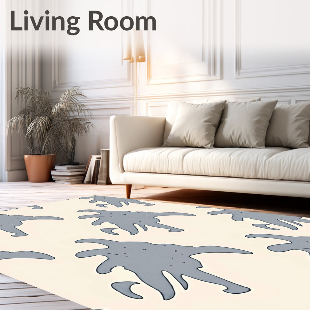 Amorphous Grey Organic Shape Rug