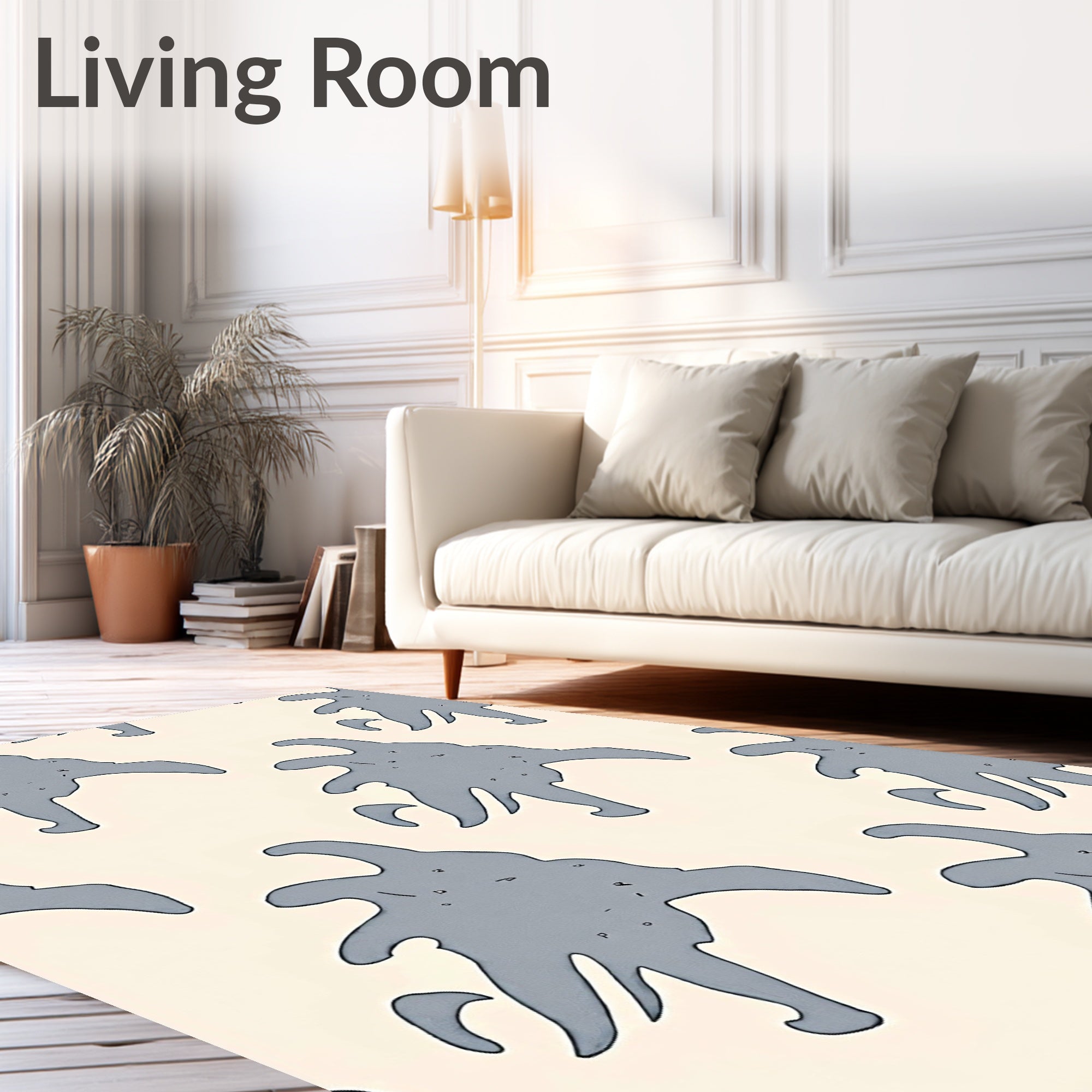 Amorphous Grey Organic Shape Rug