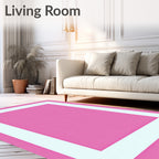 Modern Pink Geometric Square Rug