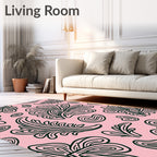 Pink Emerald Swirl Foliage Harmony Rug