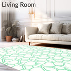 Mint Green Organic Cell Network Rug