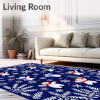 Cheerful Snowman Snowflake Garden Rug