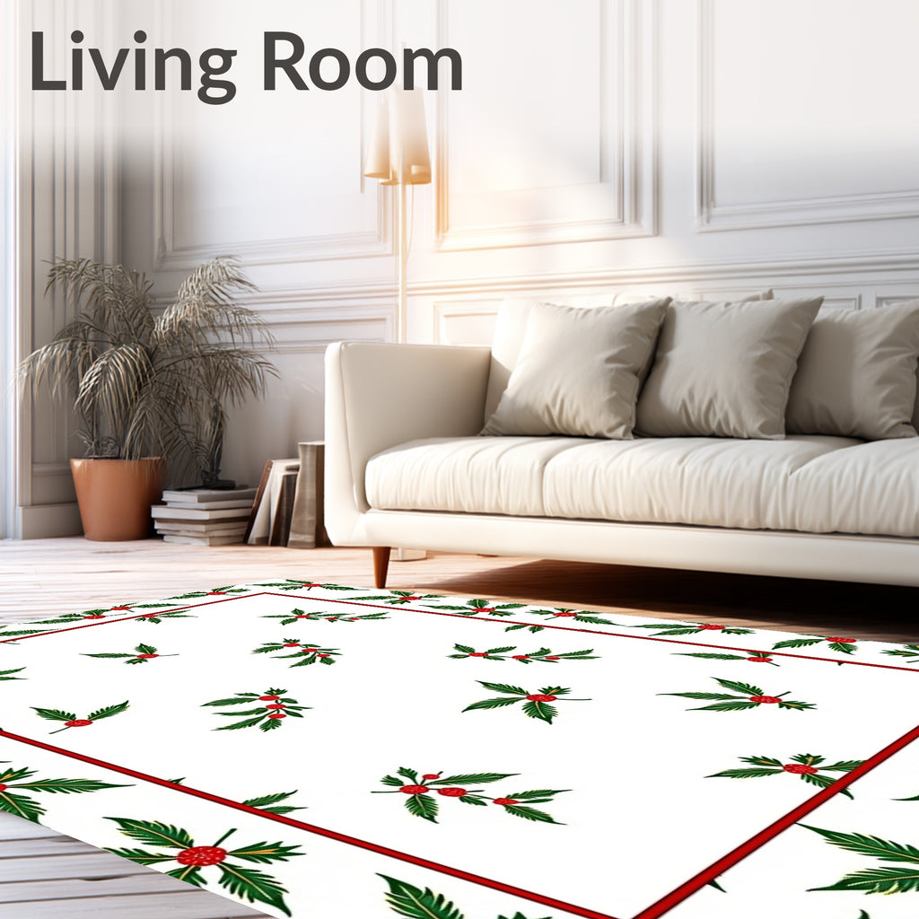 Red Green Holly Berry Scatter Rug