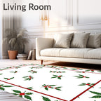 Red Green Holly Berry Scatter Rug