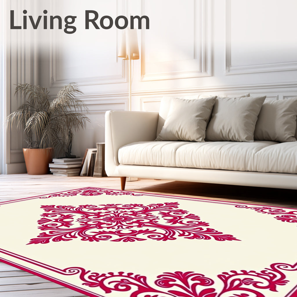 Crimson Baroque Inlay Medallion Rug