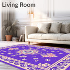 Vibrant Purple Floral Medallion Rug