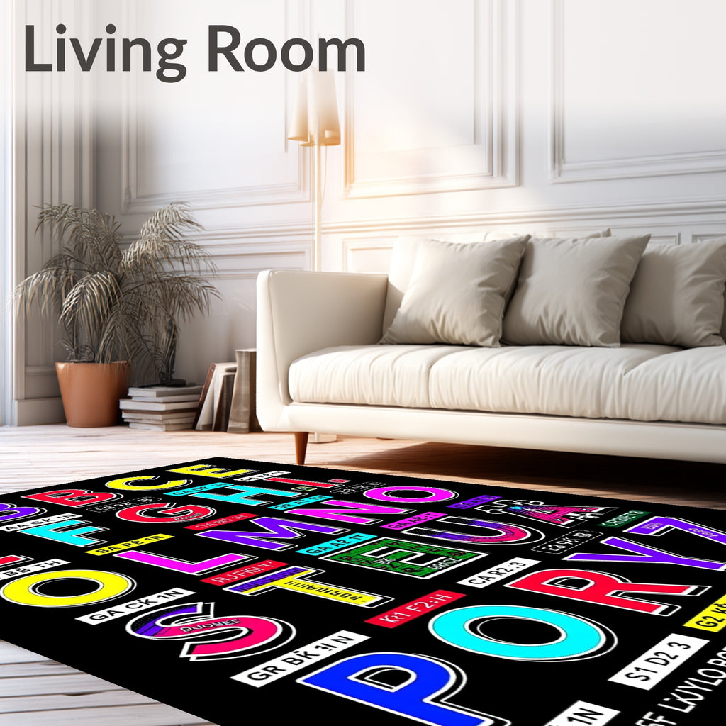 Bright Alphabet Chart Colors Rug