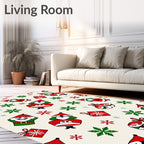 Red Santa Claus Snowflakes Gift Garland Rug