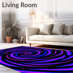 Vibrant Neon Swirl Spiral Rug