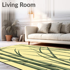 Green Bamboo Forest Calm Rug