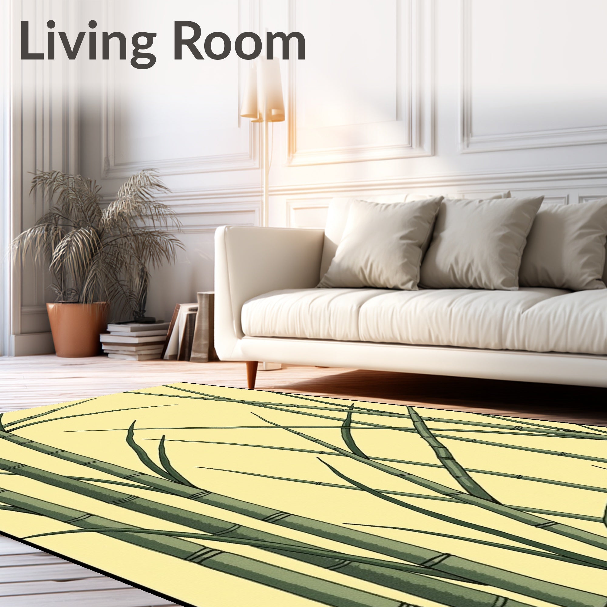 Green Bamboo Forest Calm Rug