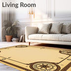 Nautical Compass Rose Border Rug