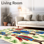 Whimsical Nutcracker Soldier Floral Rug