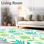Shades of Teal Leafy Branches Rug