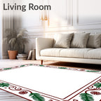 Deep Green Vine Border Rug