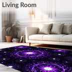 Vivid Purple Blooming Mandala Circles Rug