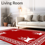 Crimson Deer Majestic Border Rug