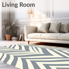 Soft Gray Wavy Chevron Rug