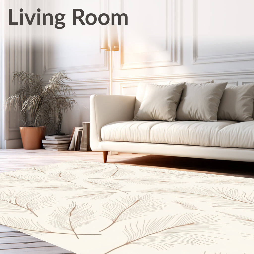 Earthy Tone Feather Scatter Rug