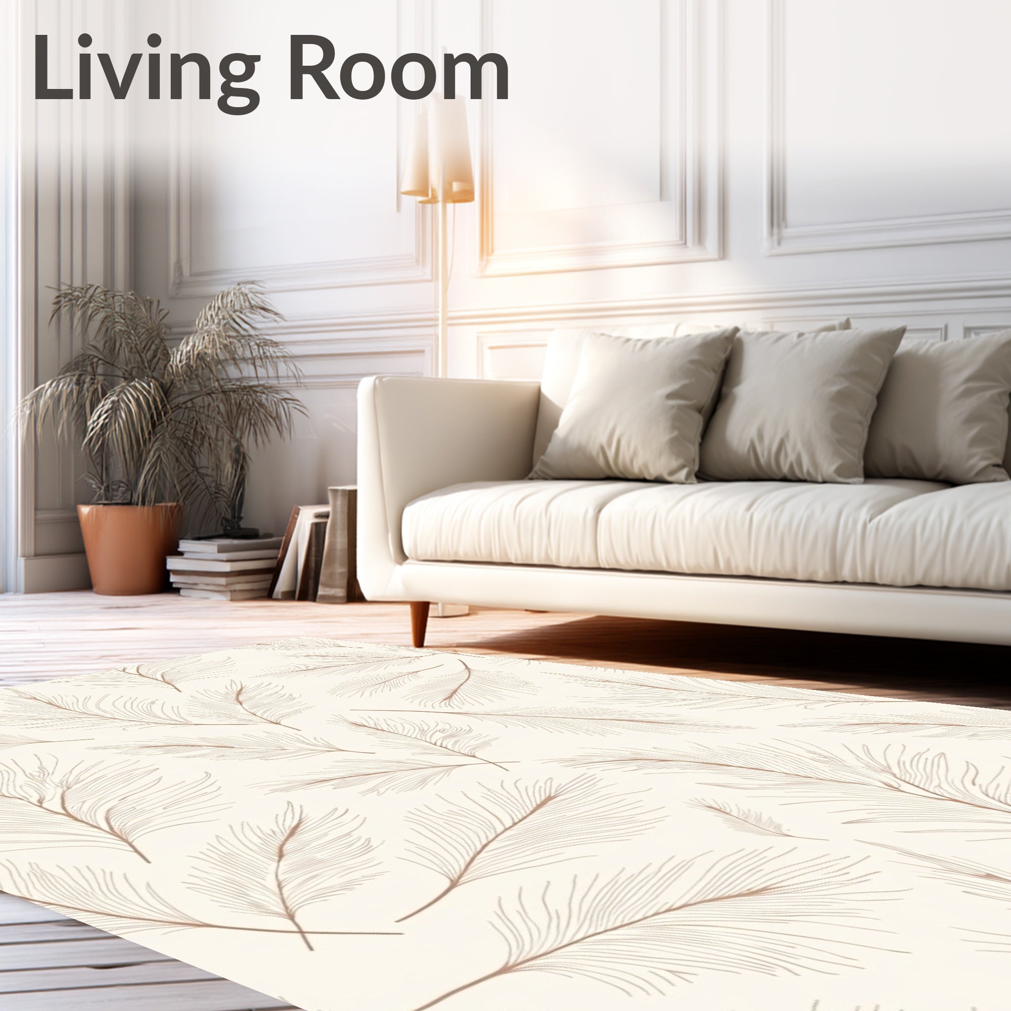 Earthy Tone Feather Scatter Rug
