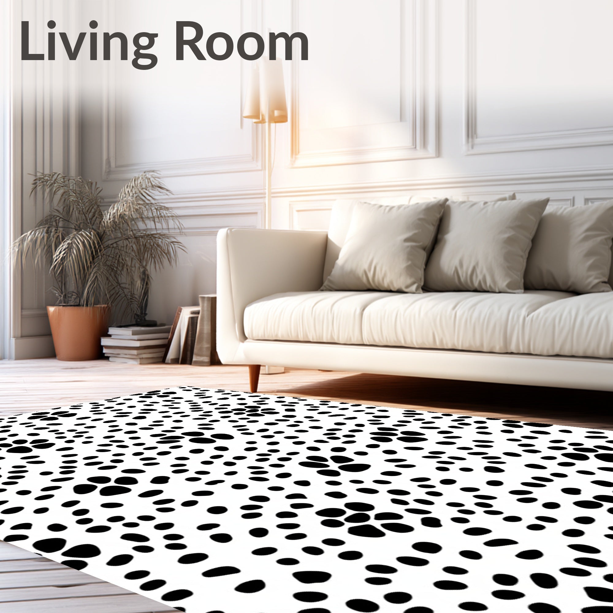 Classic Black Speckled Spot Rug