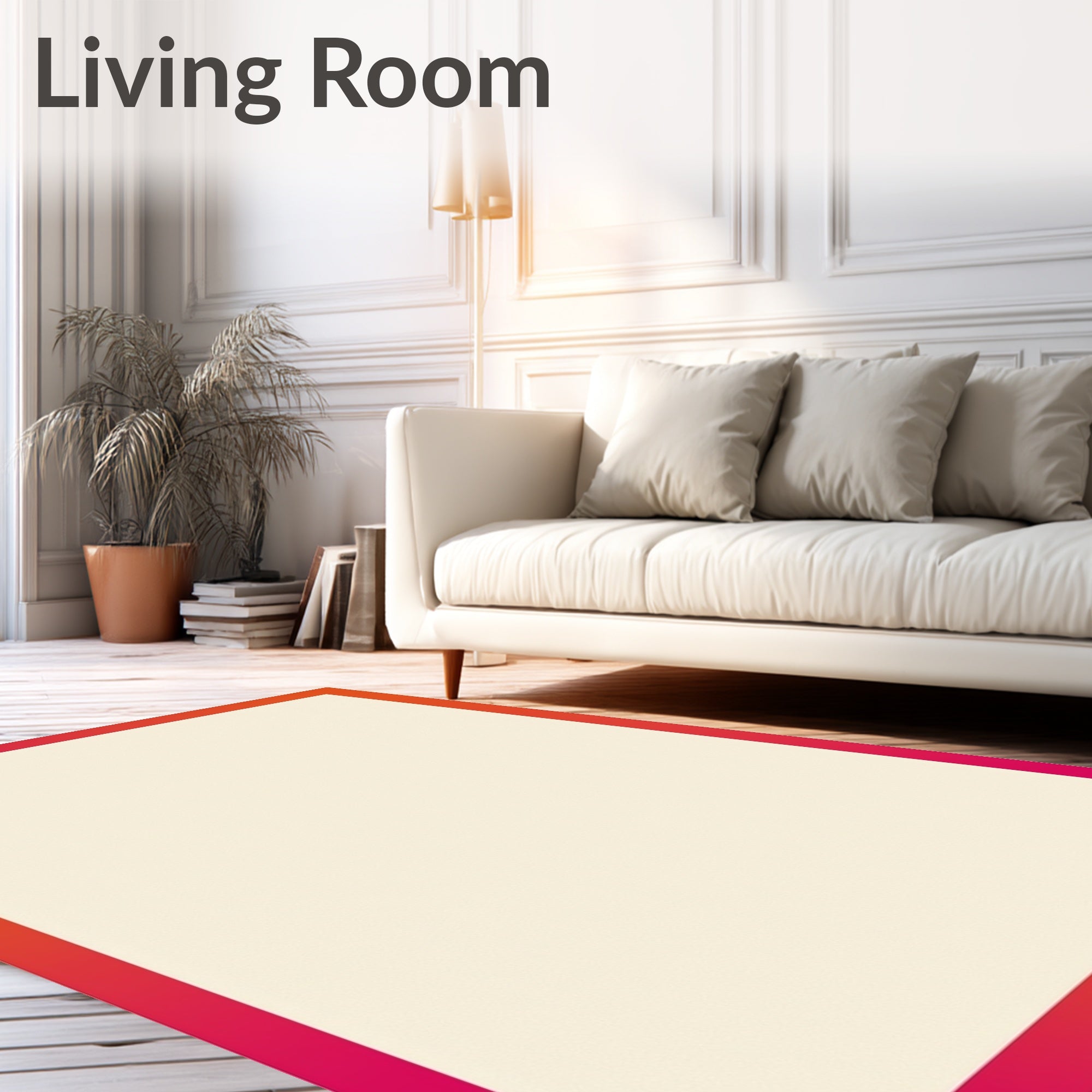 Crimson Pink Ombre Border Rug